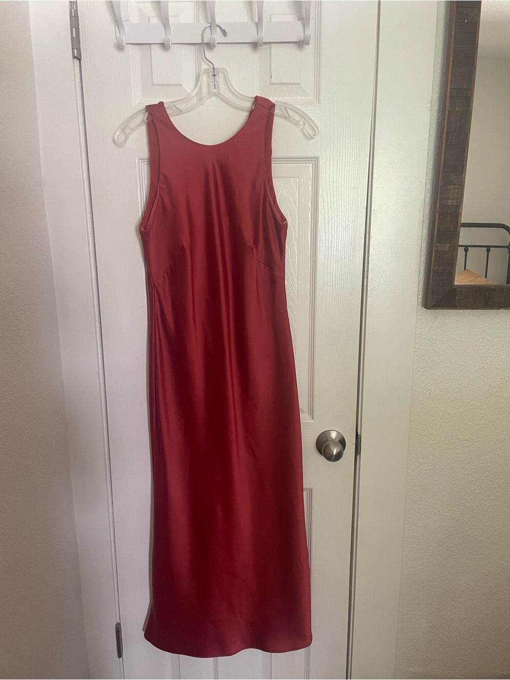 Lovely brand tie neck cutout midi tank dress in Amber Sunset.